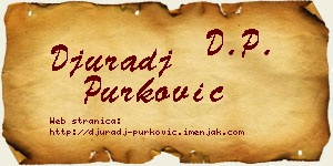 Đurađ Purković vizit kartica